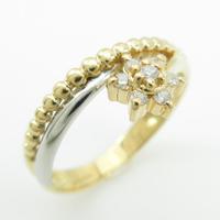 K18YG／PT フラワー ダイヤモンドリング10％引き