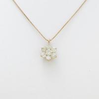 K18PG フラワー ダイヤモンドネックレス