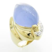 K18YG／PT カルセドニーリング