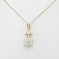 K18YG フラワー ダイヤモンドネックレス5％引き