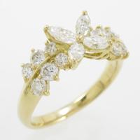 K18YG フラワー ダイヤモンドリング