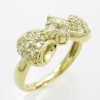 K18YG リボン ダイヤモンドリング20％引き