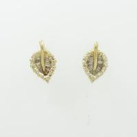 K18YG リーフ ダイヤモンドピアス