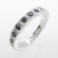 K18WG ハーフエタニティ ダイヤモンドリング