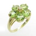 K18YG フラワー ペリドットリング