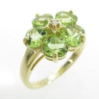 K18YG フラワー ペリドットリング