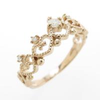 K18PG ハート ダイヤモンドリング