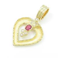 K18YG ハート ルビーペンダント