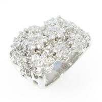 K18WG フラワー ダイヤモンドリング