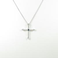 K18WG クロス アレキサンドライトネックレス