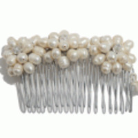 AMANDA fashions◆淡水パールフラワーヘッドドレス・コーム◆アイボリー
