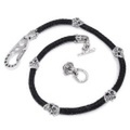 BWL(ビルウォールレザー)　 Leather Braided w/Skull Beads wallet chain WC624S
