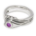 BWL(ビルウォールレザー)　 Spoon small ring w/Amethyst スプーンリングスモール　アメシスト　R218S