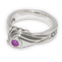 BWL(ビルウォールレザー)　 Spoon small ring w/Amethyst スプーンリングスモール　アメシスト　R218S
