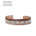 INDIAN JEWELRY ナバホ族アーティストSCOTTY SKEETS氏作品『NAVAJO STAMPED SIVER COPPER BANGLE SS』【アメカジ・ネイティブ】IJ-088