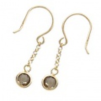 K10 1粒石　スモーキークオーツピアス 46-5660