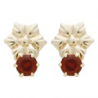 K10 雪の結晶モチーフ＆ガーネットピアス 46-5627