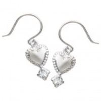 K10WG クラシカルハート＆アクアマリン　フックピアス 46-5693