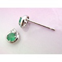 K14WG 　エメラルド/キュービックピアス 彼女 誕生日 ジュエリー アクセサリー ∞ jka736