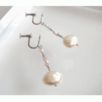 K14ホワイトゴールド×淡水パールイヤリング