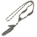 ROYAL ORDER(ロイヤルオーダー) CARVED SKULL&BONES W/FEATHER NECKLACE 【SN519-22-26】
