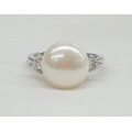 SS 淡水パール＆CZ デザイン リング Part18