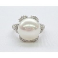 SS淡水パールフラワーデザインリング