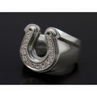 SYMPATHY OF SOUL（シンパシーオブソウル）　Combination Horseshoe Ring - Silver w/CZ（コンビネーションホースシューリング - シルバー w/キュービックジルコニア）