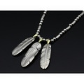 SYMPATHY OF SOUL（シンパシーオブソウル）　Silver Beads Chain Necklace + 3Feather Set（シルバービーズチェーンネックレス+3フェザーセット）N1601、 P1607SB、P1609SB