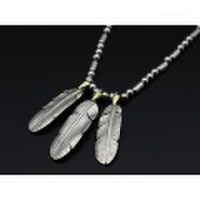 SYMPATHY OF SOUL（シンパシーオブソウル）　Silver Beads Chain Necklace + 3Feather Set（シルバービーズチェーンネックレス+3フェザーセット）N1601、 P1607SB、P1609SB