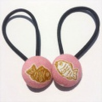 [くるみボタン]たい焼き2つセット[ヘアゴム]