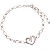 [受注生産]オープンハートブレスレット （プラチナコーティング）95-2399