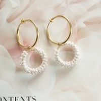[新作][即納] ピアスみたいに見えるイヤリング ゴールドフープサークルパールイヤリング