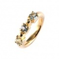 baby’s ring - K18 一連三石 - 3月 アクアマリン