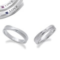 fe-fe スーパースチール ペア リング 指輪 LOVE 刻印 男性用 サファイア 女性用 ダイヤモンド ルビー 石 一粒 Men’s fe-208 Lady’s fe-209 y160632
