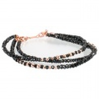 【DUB Luxury｜ダブラグジュアリー】Shine Black 3PG Bracelet　シャインブラック3連ピンクゴールドブレスレット｜OD-2701【ユニセックス】