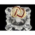 【K18YG イエローゴールド】指輪 リング ルビー0.78ct ダイヤモンド0.42ct 12号 11g レディース 2395-0