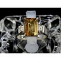 【Pm900 プラチナ】 指輪　リング　インペリアルトパーズ2.45ct　 ダイヤモンド0.27ct　5.5ｇ　7.5号　レディース　23908-0 レディース　ジュエリー　人気