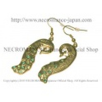 【ネクロマンス NECROMANCE】 ゴールデン　ピーコックピアス Golden Peacock Pierce 孔雀 金 クジャク