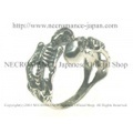 【ネクロマンス NECROMANCE】 シルバーダブルスケルトンリング Silver Double Skeleton Ring 骸骨 兄弟
