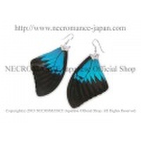 【ネクロマンス NECROMANCE】リアルバタフライウィングピアス Real Butterfly Wing Pierce ＜オオルリアゲハ 前翅＞ 蝶々 羽