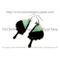 【ネクロマンス NECROMANCE】リアルバタフライウィングピアス Real Butterfly Wing Pierce ＜フォルカスミドリアゲハ 後翅＞ 蝶々 羽