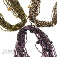 【メール便OK】ビーズロングネックレス（全3色）