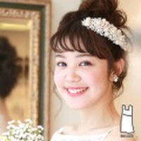 【人気商品】【人気定番】ボンネタイプのブライダル髪飾り　B-195