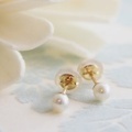 【送料無料】 K18 Little mermaid water pearl stud pierce/4mm（リトルマーメイド淡水パールスタッドピアス）