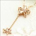 【送料無料】Fleur-フルール-K10ピンクゴールドダイヤモンドネックレス