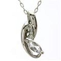 【送料無料】K18ホワイトゴールドホワイトトパーズネックレス