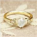 【送料無料】ピンキーリングとしても素敵！Fleur-フルール-K10イエローゴールドムーンストーンリング