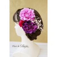 【定形外OK】【ダリア全７色！クリップタイプ】和装用　豪華ヘッドパーツ４点セット　ダリア＆マム【夢】