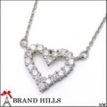 PT850 ハートモチーフ ダイヤモンド0.50ｃｔ ネックレス 総重量2.6g 美品 [113388]